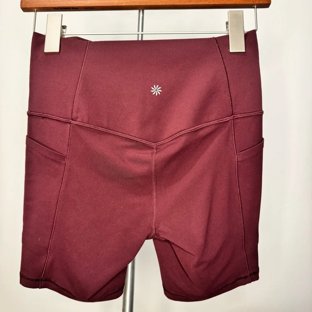 Athleta Women's Salutation Stash Pocket II  7” Biker Shorts Purple - Size Small - Picture 4 of 6